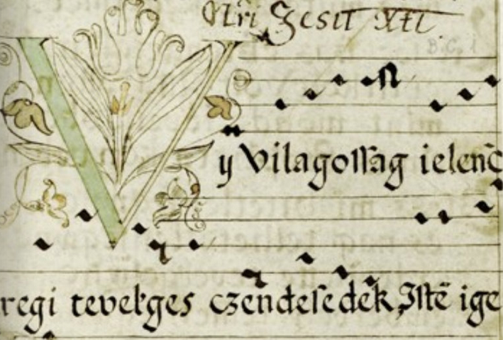 Az iskolai könyvtárban megtartott rendhagyó énekóra célja a középkor zenei korszakáról való tudás elmélyítése a graduálmásolás tudományának segítségével. A tanulók az egyszólamú gregorián zenével kapcsolatos ismereteiket bővítik a zene- és képzőművészet ötvözésének segítségével.